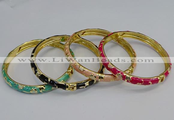 CEB106 7mm width gold plated alloy with enamel bangles wholesale