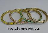 CEB108 7mm width gold plated alloy with enamel bangles wholesale