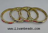 CEB109 7mm width gold plated alloy with enamel bangles wholesale