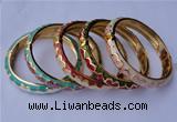 CEB11 5pcs 10mm width gold plated alloy with enamel bangles wholesale