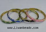 CEB111 6mm width gold plated alloy with enamel bangles wholesale