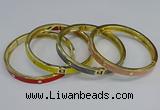 CEB113 7mm width gold plated alloy with enamel bangles wholesale