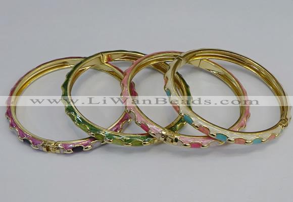 CEB114 6mm width gold plated alloy with enamel bangles wholesale