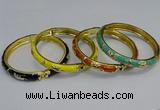 CEB115 7mm width gold plated alloy with enamel bangles wholesale