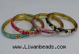 CEB116 7mm width gold plated alloy with enamel bangles wholesale