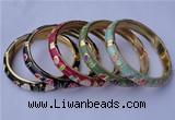 CEB12 5pcs 10mm width gold plated alloy with enamel bangles wholesale