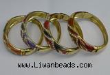 CEB126 16mm width gold plated alloy with enamel bangles wholesale