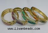 CEB133 16mm width gold plated alloy with enamel bangles wholesale