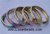 CEB14 5pcs 10mm width gold plated alloy with enamel bangles wholesale