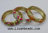 CEB159 17mm width gold plated alloy with enamel bangles wholesale