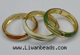 CEB181 13mm width gold plated alloy with enamel bangles wholesale