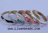 CEB31 5pcs 10mm width gold plated alloy with enamel bangles