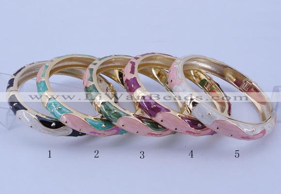 CEB32 5pcs 10mm width gold plated alloy with enamel bangles