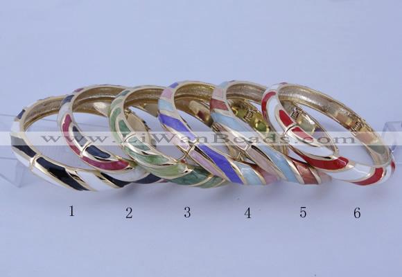 CEB33 6pcs 10mm width gold plated alloy with enamel bangles