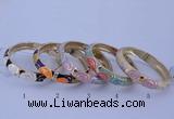 CEB35 5pcs 12mm width gold plated alloy with enamel bangles