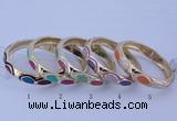 CEB36 5pcs 12mm width gold plated alloy with enamel rhinestone & bangles