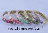 CEB37 5pcs 12mm width gold plated alloy with enamel rhinestone & bangles