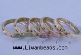 CEB38 5pcs 14mm width gold plated alloy with enamel rhinestone & bangles