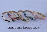 CEB43 5pcs 17mm width gold plated alloy with enamel rhinestone & bangles