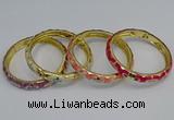 CEB50 7mm width gold plated alloy with enamel bangles wholesale