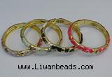 CEB51 7mm width gold plated alloy with enamel bangles wholesale