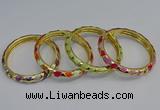 CEB53 7mm width gold plated alloy with enamel bangles wholesale