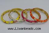 CEB57 7mm width gold plated alloy with enamel bangles wholesale