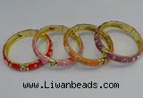 CEB58 9mm width gold plated alloy with enamel bangles wholesale