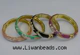 CEB59 9mm width gold plated alloy with enamel bangles wholesale