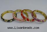 CEB61 9mm width gold plated alloy with enamel bangles wholesale