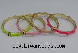 CEB65 6mm width gold plated alloy with enamel bangles wholesale