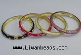 CEB67 6mm width gold plated alloy with enamel bangles wholesale