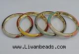 CEB68 6mm width gold plated alloy with enamel bangles wholesale