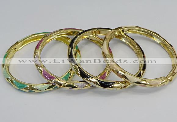 CEB71 6mm width gold plated alloy with enamel bangles wholesale