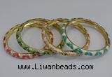 CEB74 6mm width gold plated alloy with enamel bangles wholesale