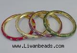 CEB75 6mm width gold plated alloy with enamel bangles wholesale