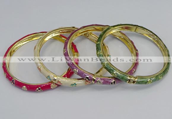 CEB75 6mm width gold plated alloy with enamel bangles wholesale