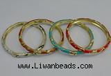 CEB78 5mm width gold plated alloy with enamel bangles wholesale