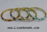 CEB80 6mm width gold plated alloy with enamel bangles wholesale