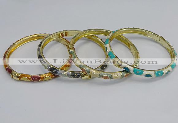 CEB80 6mm width gold plated alloy with enamel bangles wholesale