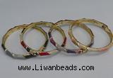 CEB81 6mm width gold plated alloy with enamel bangles wholesale