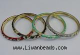 CEB82 6mm width gold plated alloy with enamel bangles wholesale