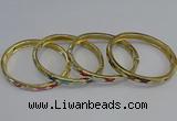 CEB83 7mm width gold plated alloy with enamel bangles wholesale