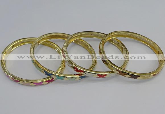 CEB83 7mm width gold plated alloy with enamel bangles wholesale