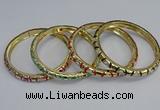 CEB85 7mm width gold plated alloy with enamel bangles wholesale