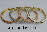 CEB87 7mm width gold plated alloy with enamel bangles wholesale