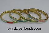 CEB88 7mm width gold plated alloy with enamel bangles wholesale