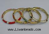 CEB90 8mm width gold plated alloy with enamel bangles wholesale