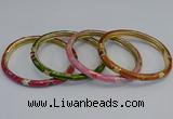 CEB91 6mm width gold plated alloy with enamel bangles wholesale