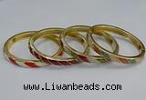 CEB93 7mm width gold plated alloy with enamel bangles wholesale